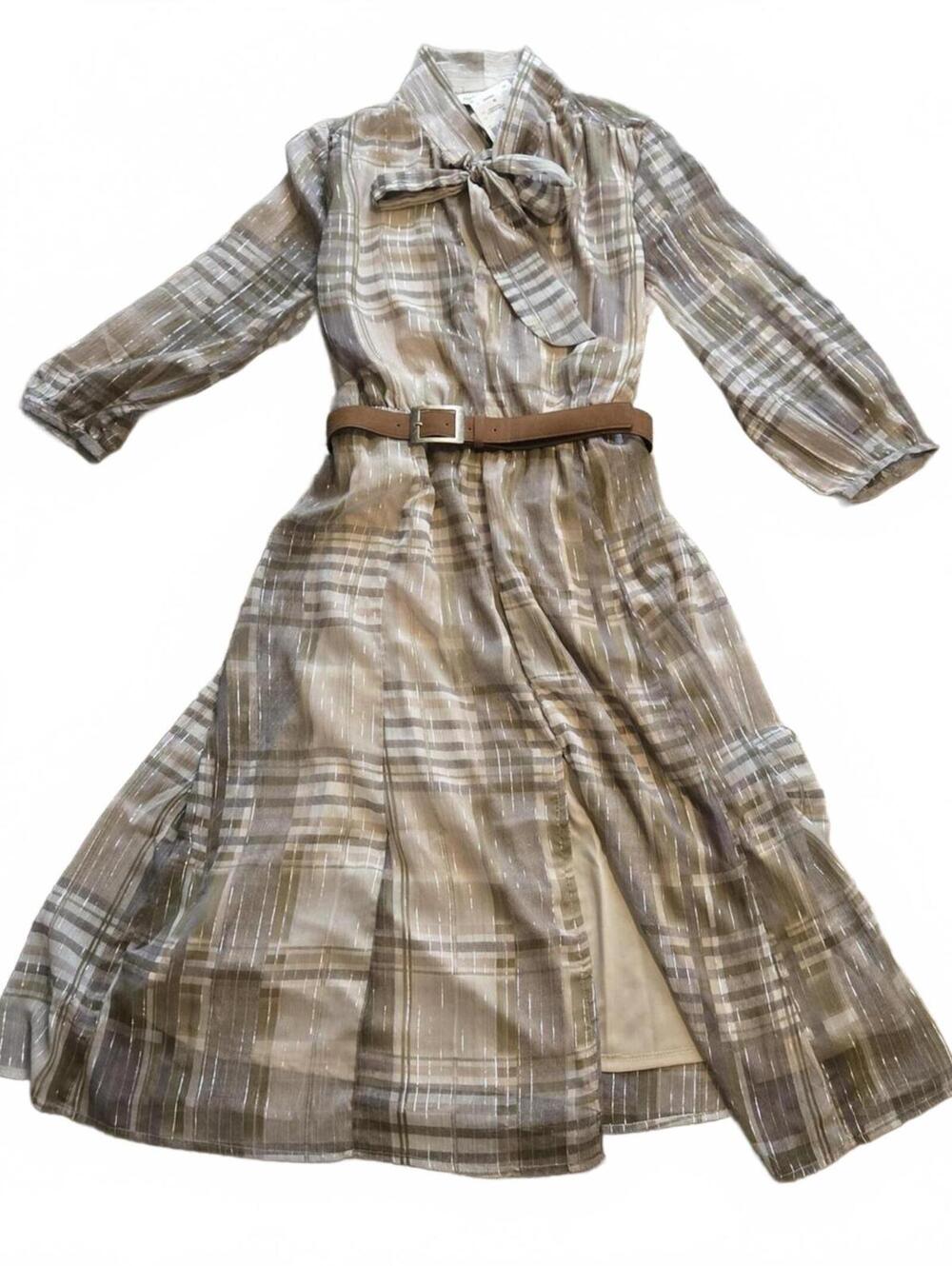 Harlow & Rose Women's Belted Classic Patterned Dress Size Medium